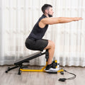 Soozier 3-in-1 Squat Machine with Resistance Bands & Adjustable Bench
