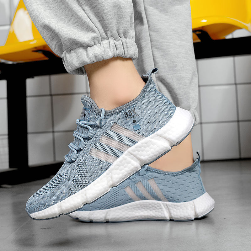 Plus size unisex flyknit trainers with popcorn cushioned sole in ash — Shopivo Sports