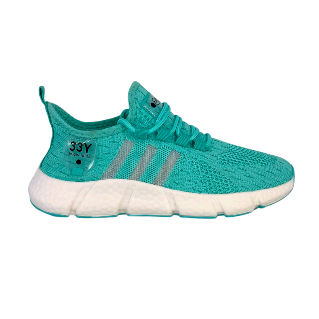 Plus size unisex flyknit trainers with popcorn cushioned sole in tropical — Shopivo Sports