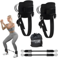 Booty Ankle Resistance Bands with Cuffs – Black